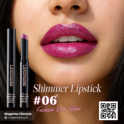 Langmanni Lasting Shine Shimmer Lipstick shade 1407c06