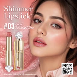 Molianji Shiny Neon Shimmer Lipstick shade 1425c03