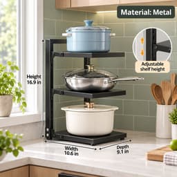 Adjustable Metal Pot Storage Rack shade 1475d02