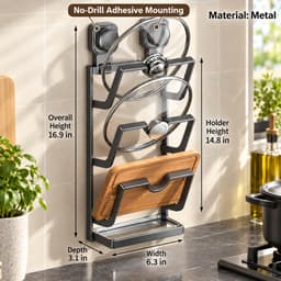 Adhesive Pot Lid & Cutting Board Rack shade 1476d01