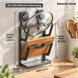 Adhesive Pot Lid & Cutting Board Rack shade 1476d02