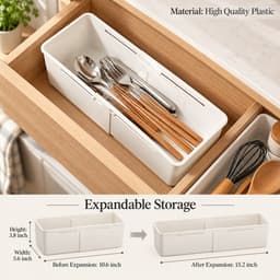 Expandable Kitchen Drawer Storage Bin shade 1479d01